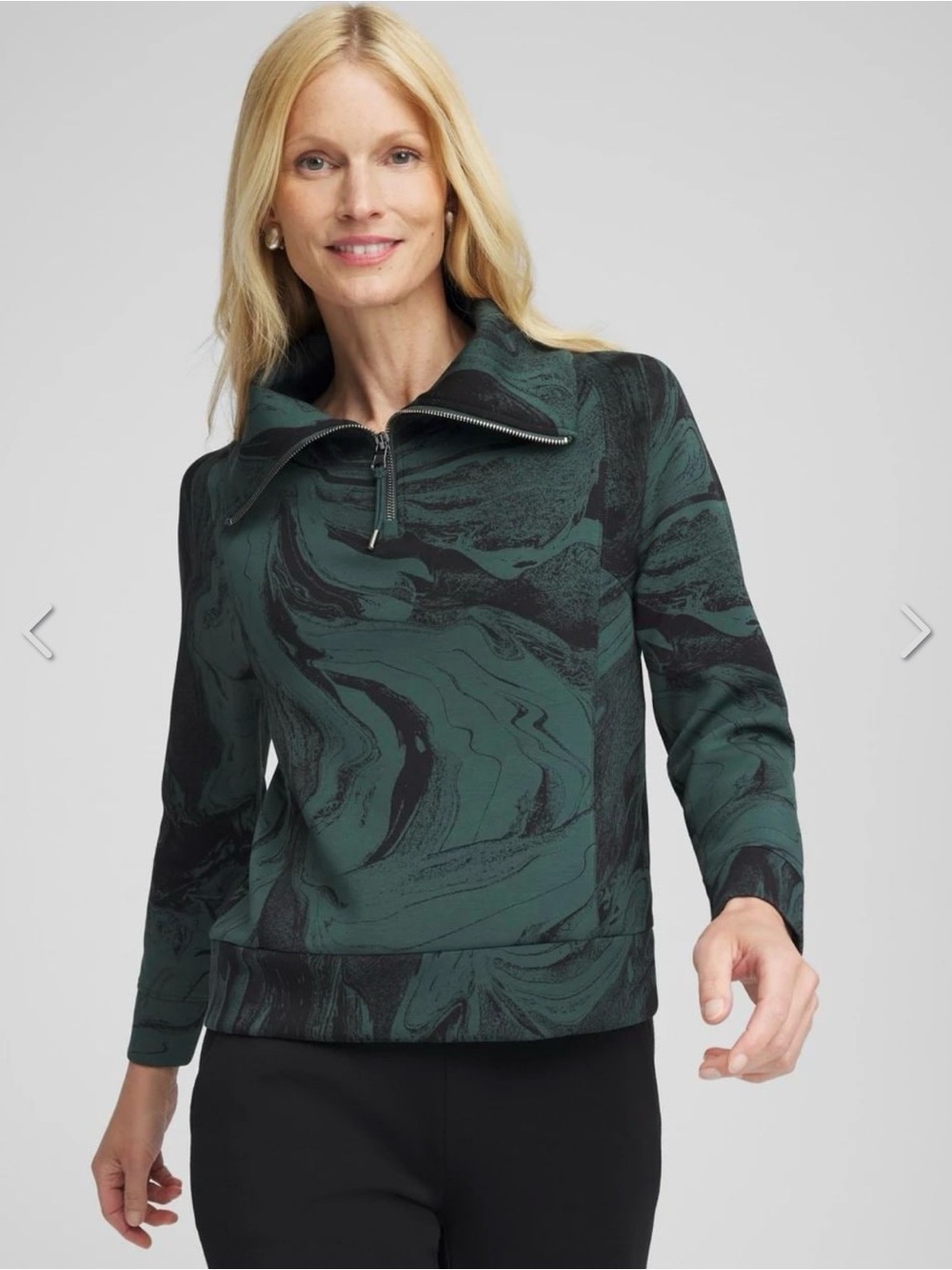 CHICO'S Zenergy® Half-Zip Pullover Top Size 1